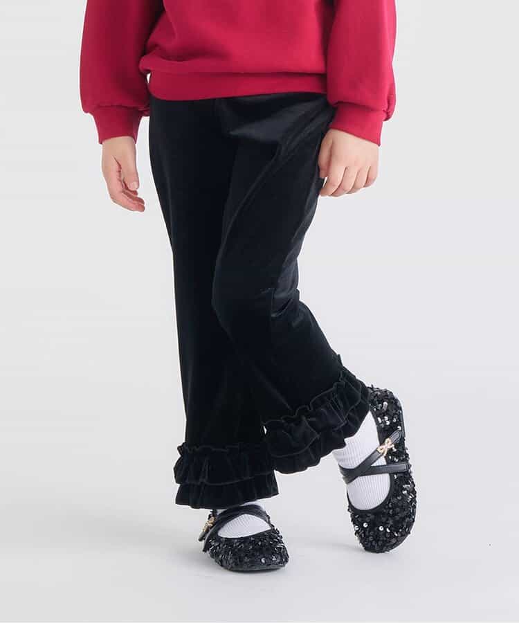 ベロアフリルレギンス  10分丈