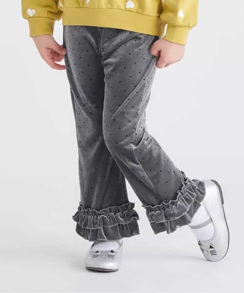 ベロアフリルレギンス  10分丈