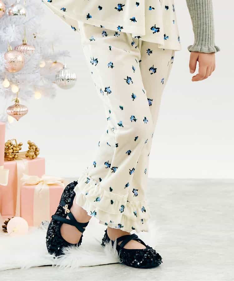 ベロアフリルレギンス  10分丈