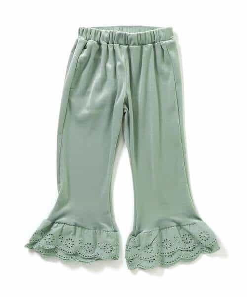 レースフリルベロアパンツ  10分丈