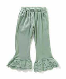 レースフリルベロアパンツ  10分丈_1005223