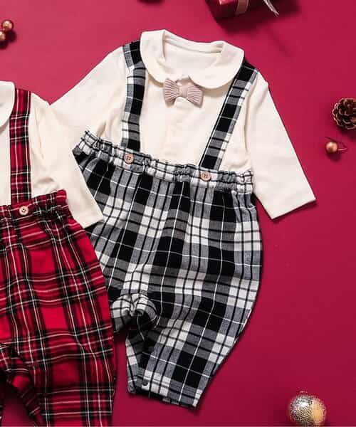 ★SALE★【リンク】チェックサスペンダー付きカバーオール