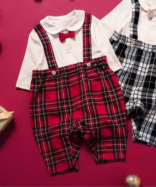 ★SALE★【リンク】チェックサスペンダー付きカバーオール