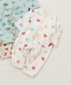 総柄キルトカバーオール