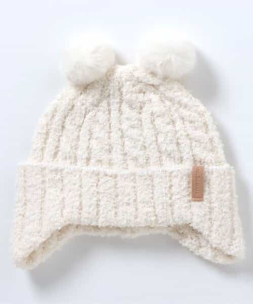 ポンポンベビーニット帽_マシンウォッシャブル