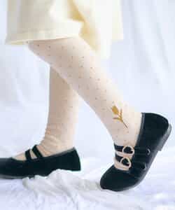 ★SALE★チューリップモチーフドットタイツ