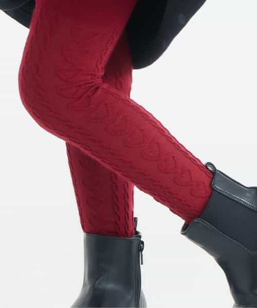 ハートケーブルタイツ