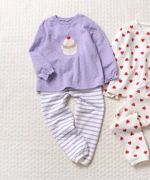 ★SALE★ハート・カップケーキ柄キルトパジャマ 10分丈