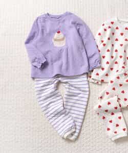 ★SALE★ハート・カップケーキ柄キルトパジャマ 10分丈