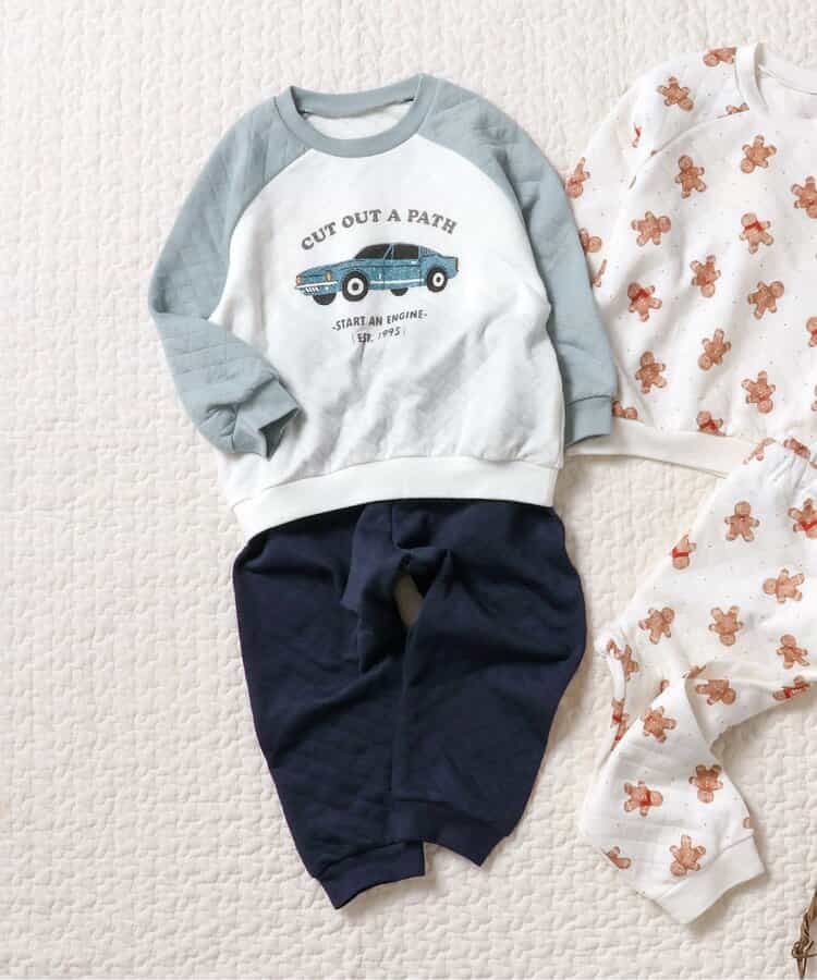 ★SALE★車・ジンジャークッキー柄キルトパジャマ 10分丈