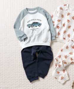 ★SALE★車・ジンジャークッキー柄キルトパジャマ 10分丈
