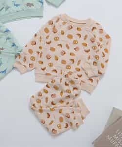 パン＆恐竜モチーフキルトパジャマ