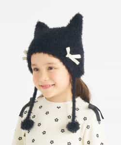 ねこちゃん耳当て付きキャップ