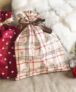 tiny bear・ハート柄ギフト巾着（M）【セルフラッピングにおすすめ】